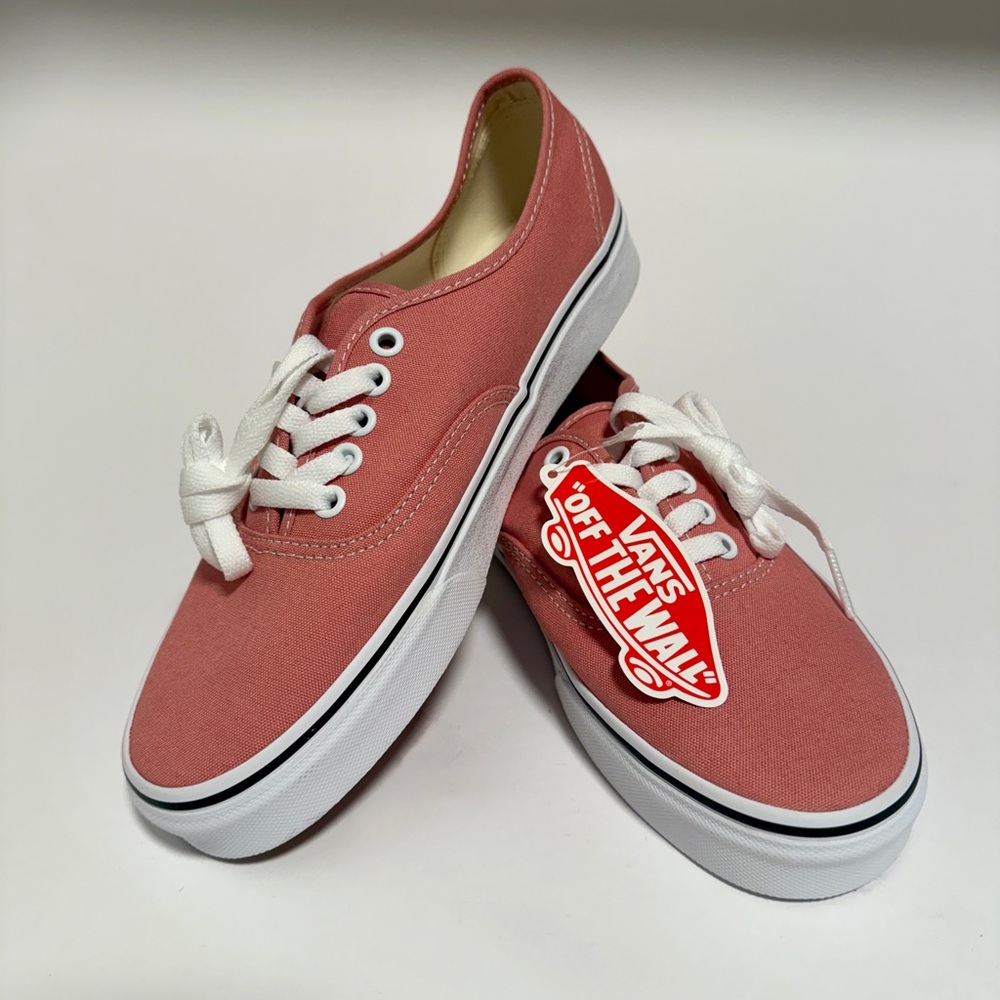 Vans Rosette Pink Canvas Authentic Sneakers Women Size 9